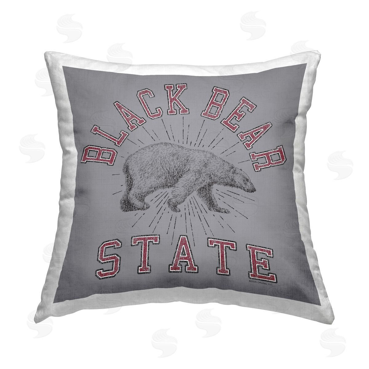 Spirit Animals/Life Is High Vintage Black Bear State Printed Plush Polyester Throw Pillow