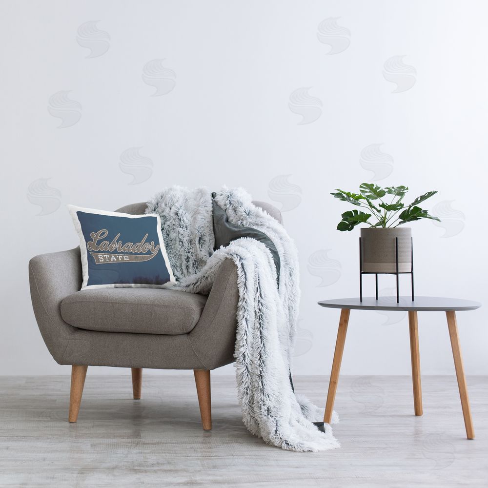 Spirit Animals/Life Is High Labrador State Varsity Printed Plush Polyester Throw Pillow On Chair