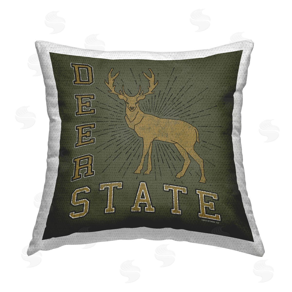 Spirit Animals/Life Is High Vintage Deer State Outdoor Quick-Dry Polyester Printed Throw Pillow