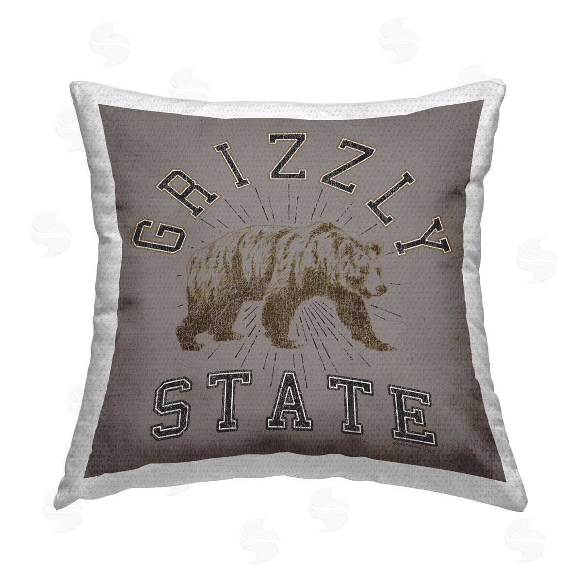 Spirit Animals/Life Is High Grizzly State Vintage Outdoor Quick-Dry Polyester Printed Throw Pillow