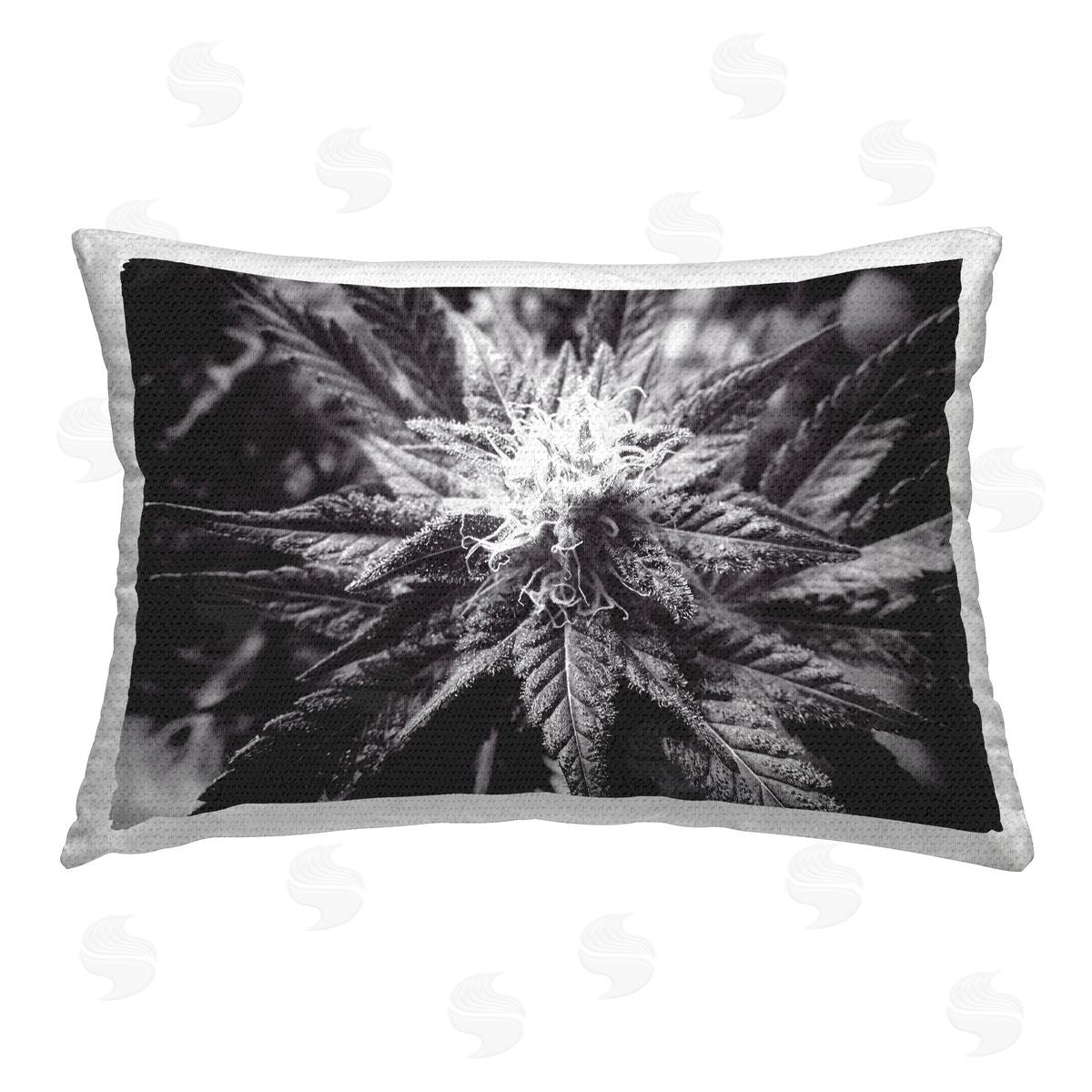 LIH Dark Cannabis Flower Outdoor Quick-Dry Polyester Printed Throw Pillow