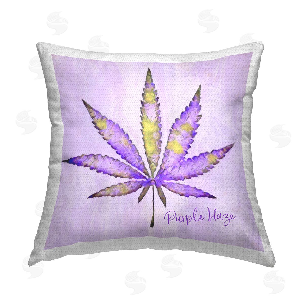 LIH Purple Haze Plant Leaf Outdoor Quick-Dry Polyester Printed Throw Pillow