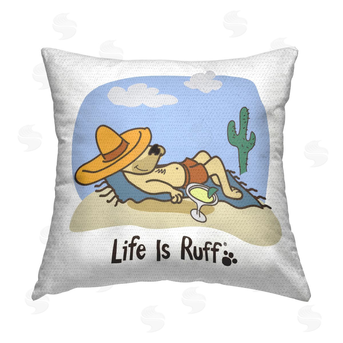 LIR Siesta Dog in Desert Outdoor Quick-Dry Polyester Printed Throw Pillow