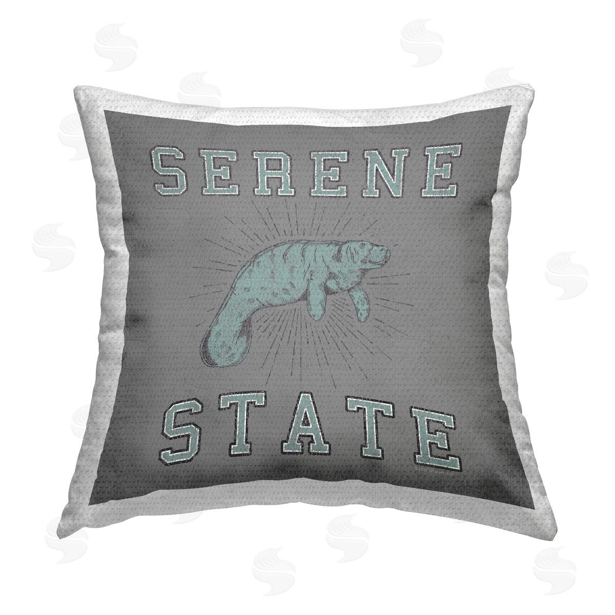 Spirit Animals/Life Is High Serene State Manatee Outdoor Quick-Dry Polyester Printed Throw Pillow