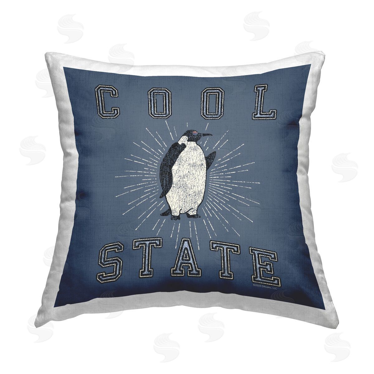 Spirit Animals/Life Is High Cool Penguin State Varsity Printed Plush Polyester Throw Pillow