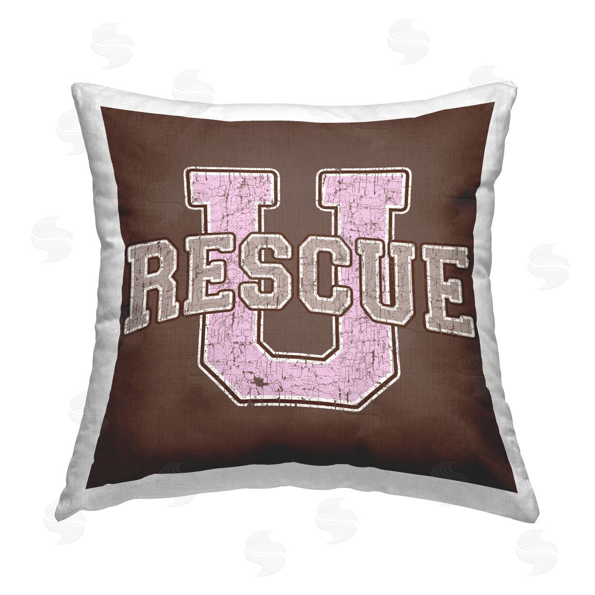 Spirit Animals/Life Is High Rescue U Vintage College Printed Plush Polyester Throw Pillow