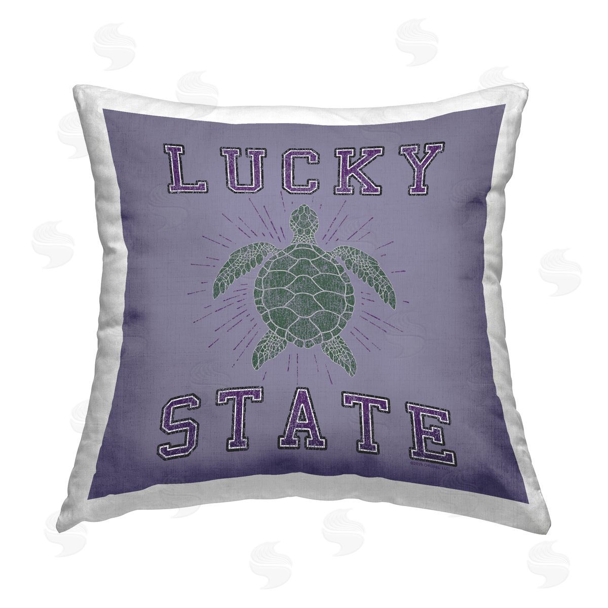 Spirit Animals/Life Is High Lucky Sea Turtle State Printed Plush Polyester Throw Pillow