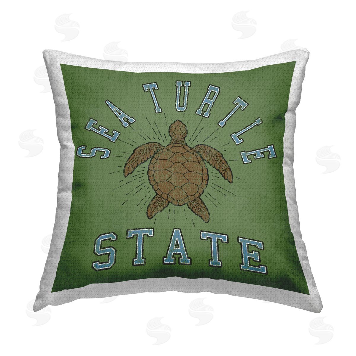 Spirit Animals/Life Is High Vintage Sea Turtle State Outdoor Quick-Dry Polyester Printed Throw Pillow