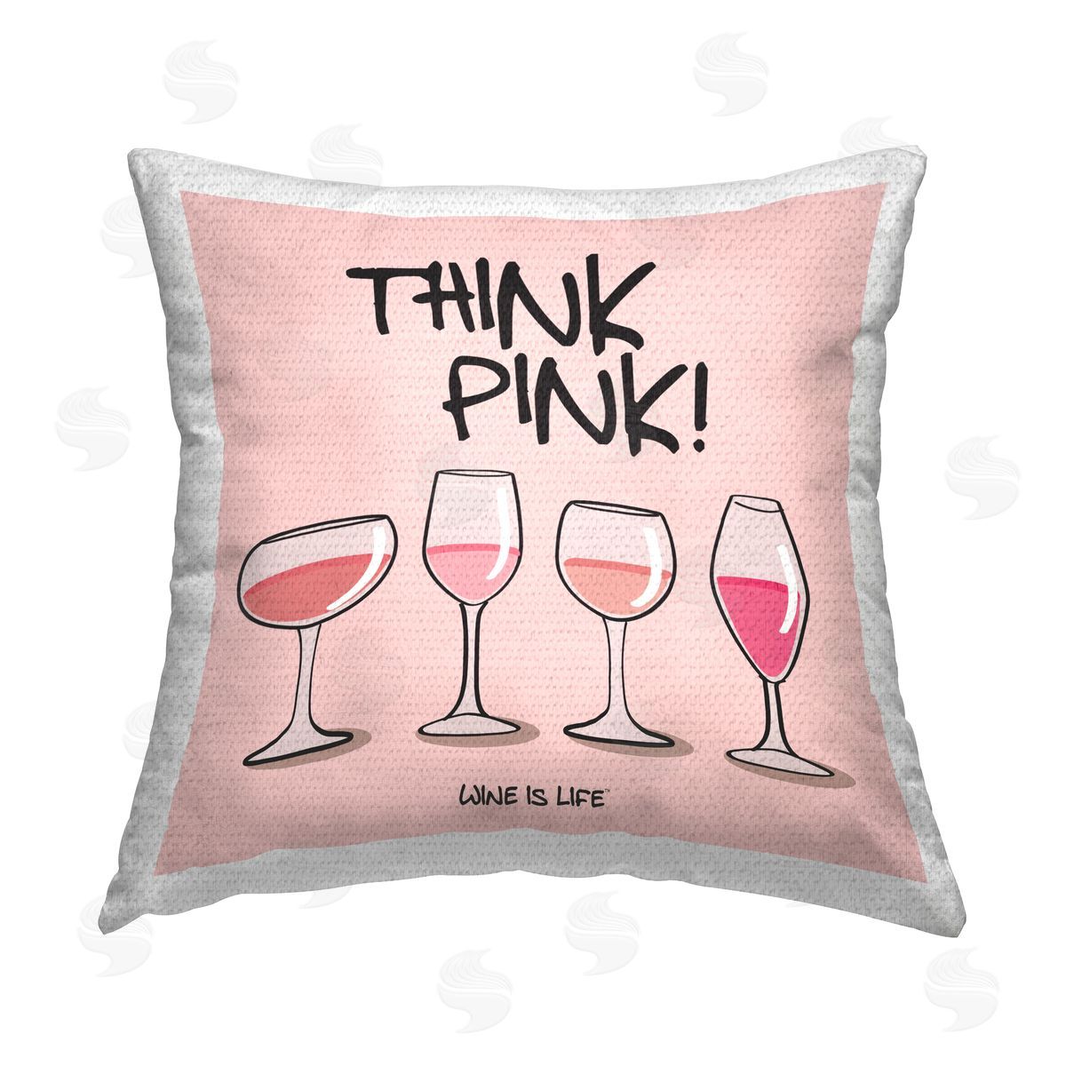 WIL Think Pink Champagne Outdoor Quick-Dry Polyester Printed Throw Pillow