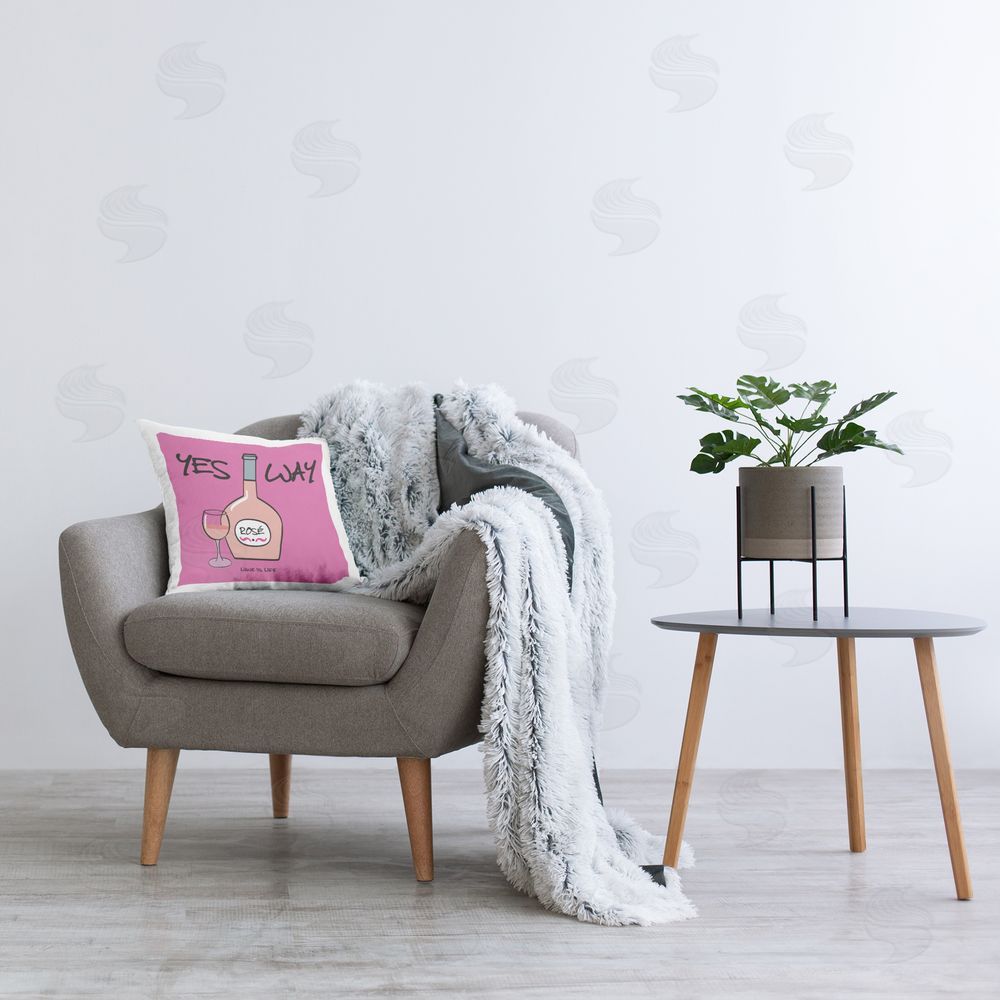 WIL Yes Way Rose Printed Plush Polyester Throw Pillow On Chair