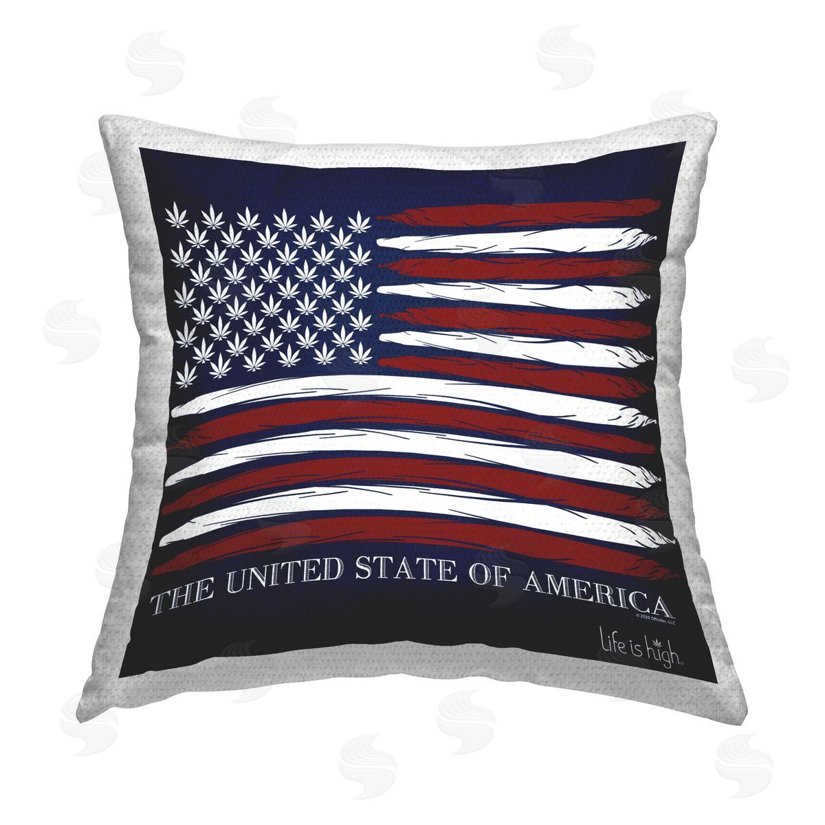 Higher Learning/Life Is High Herb America Flag Outdoor Quick-Dry Polyester Printed Throw Pillow