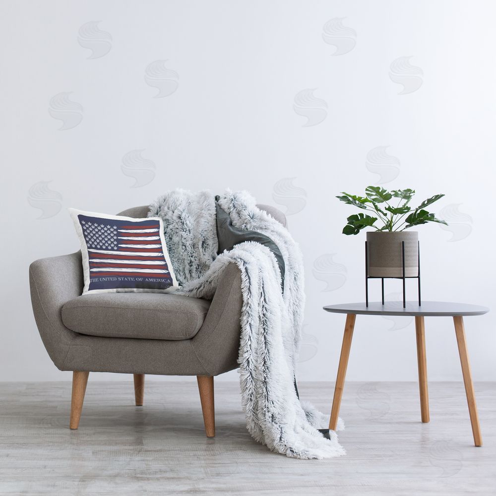 Higher Learning/Life Is High Herb America Flag Printed Plush Polyester Throw Pillow On Chair