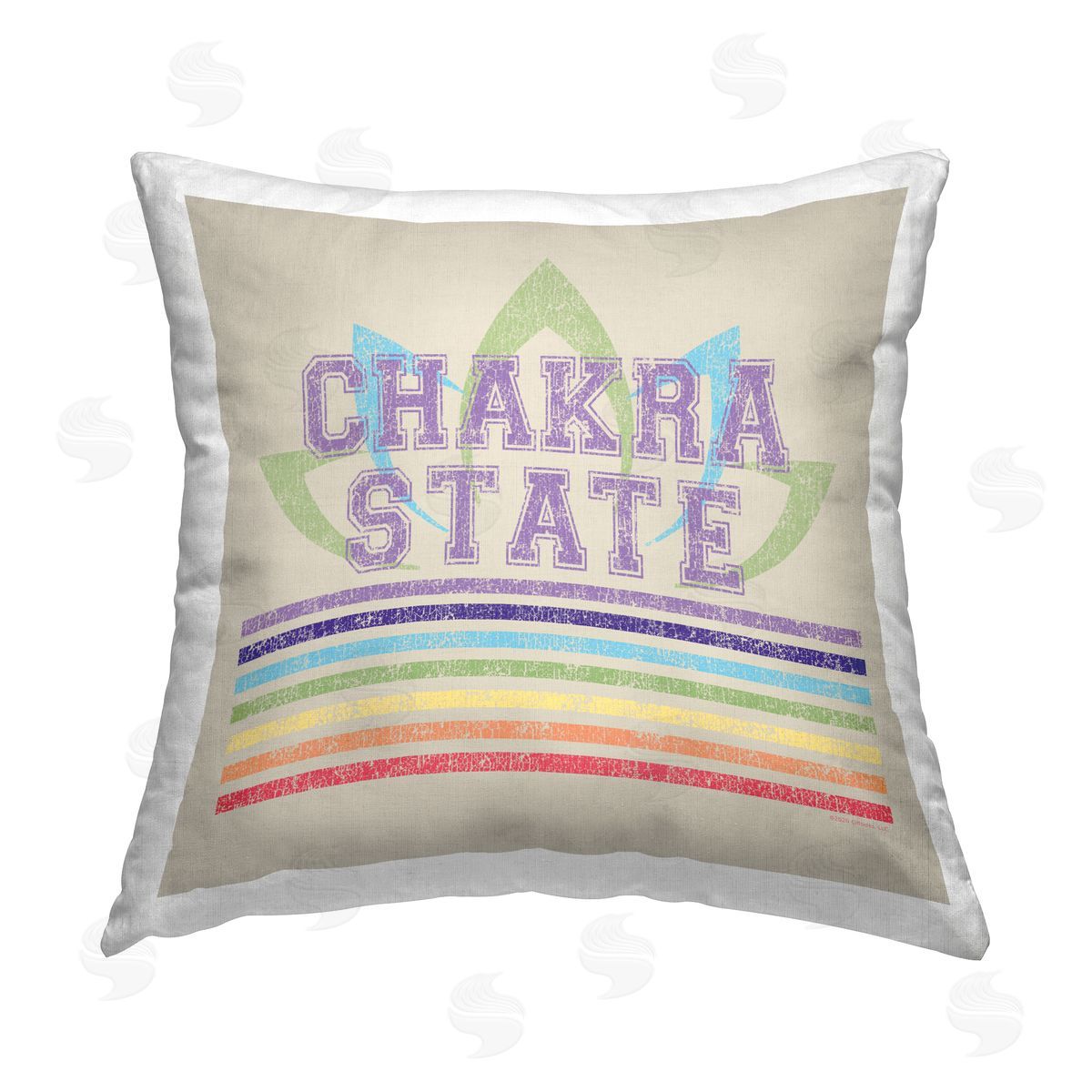 Higher Learning/Life Is High Vintage Chakra State Printed Plush Polyester Throw Pillow