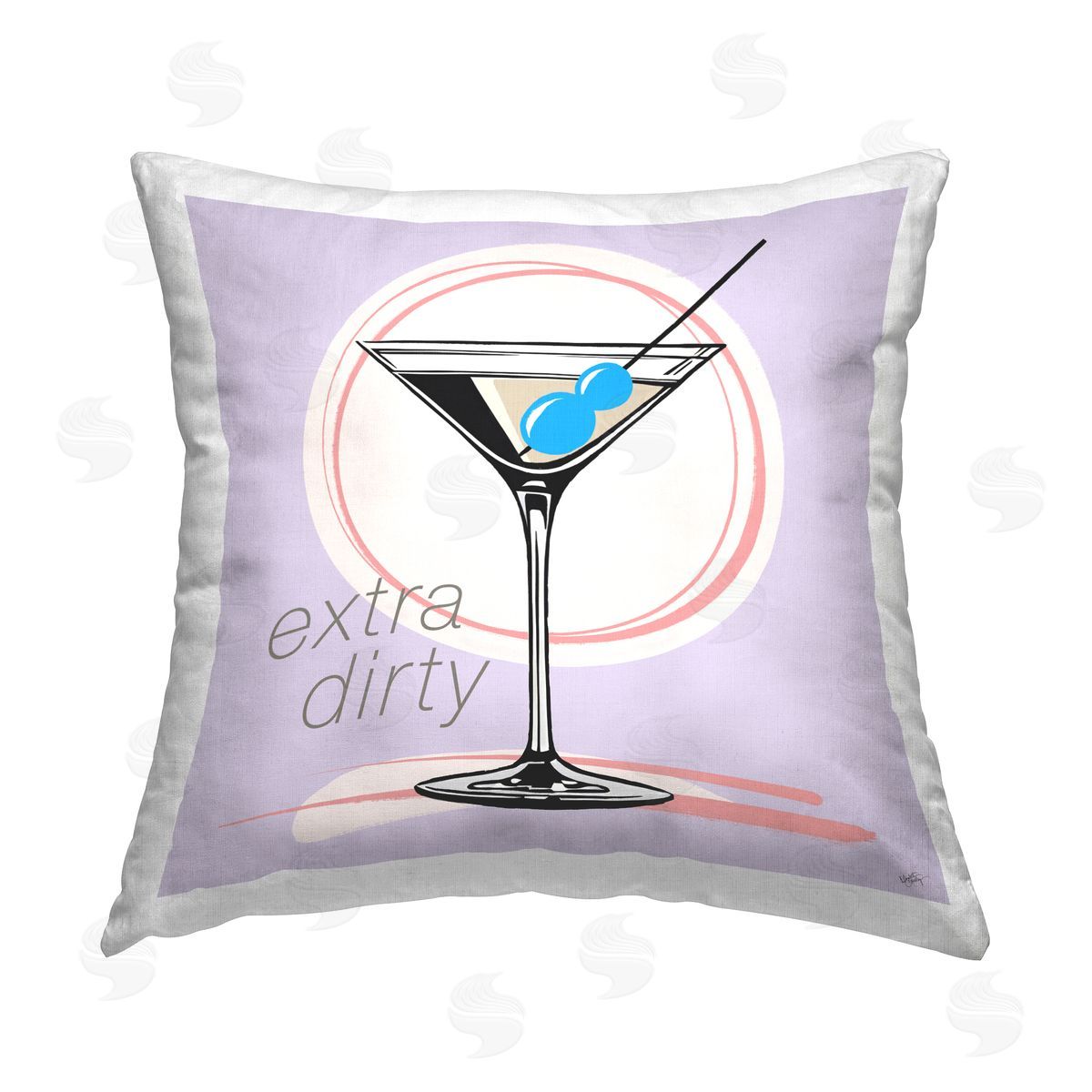 Elizabeth Medley Extra Dirty Martini Printed Plush Polyester Throw Pillow