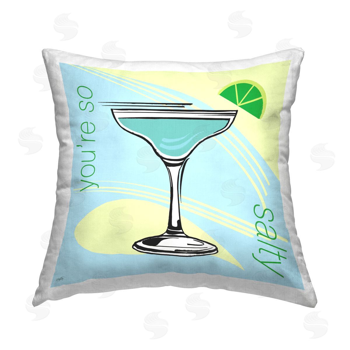 Elizabeth Medley You're So Salty Cocktail Printed Plush Polyester Throw Pillow