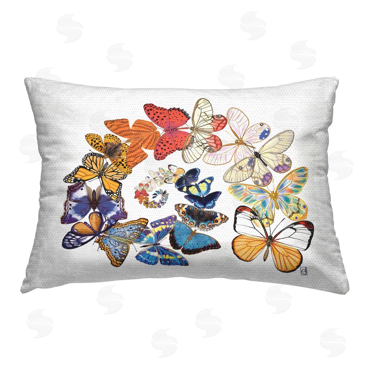 Ann Jasperson Fly Away Butterflies Outdoor Quick-Dry Polyester Printed Throw Pillow