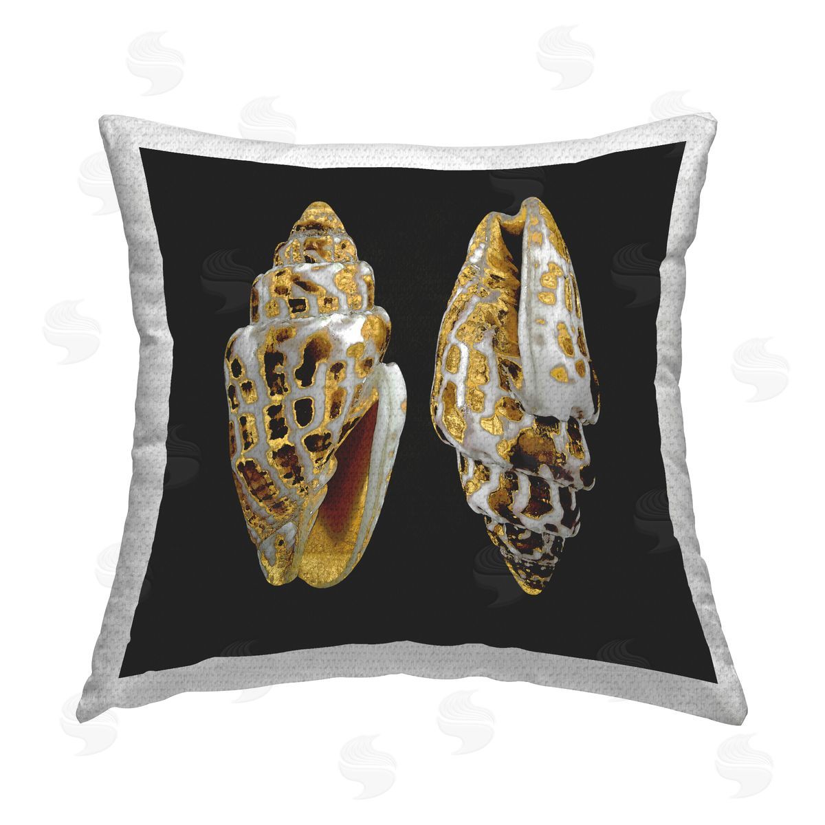 Caroline Kelly Spotted Cowrie Shells Outdoor Quick-Dry Polyester Printed Throw Pillow