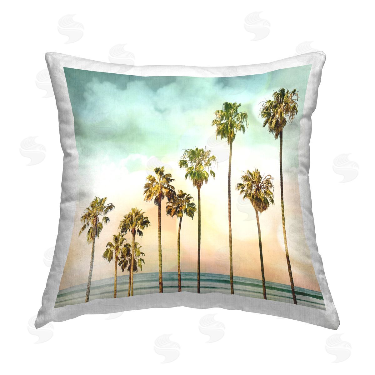 Devon Davis Angled Palm Trees Printed Plush Polyester Throw Pillow