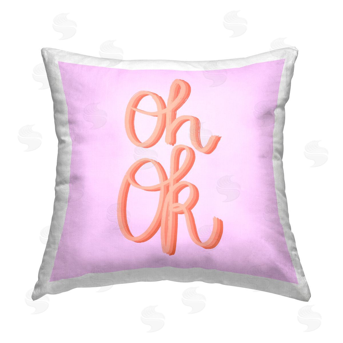 Ashley Singleton Oh Ok Script Printed Plush Polyester Throw Pillow