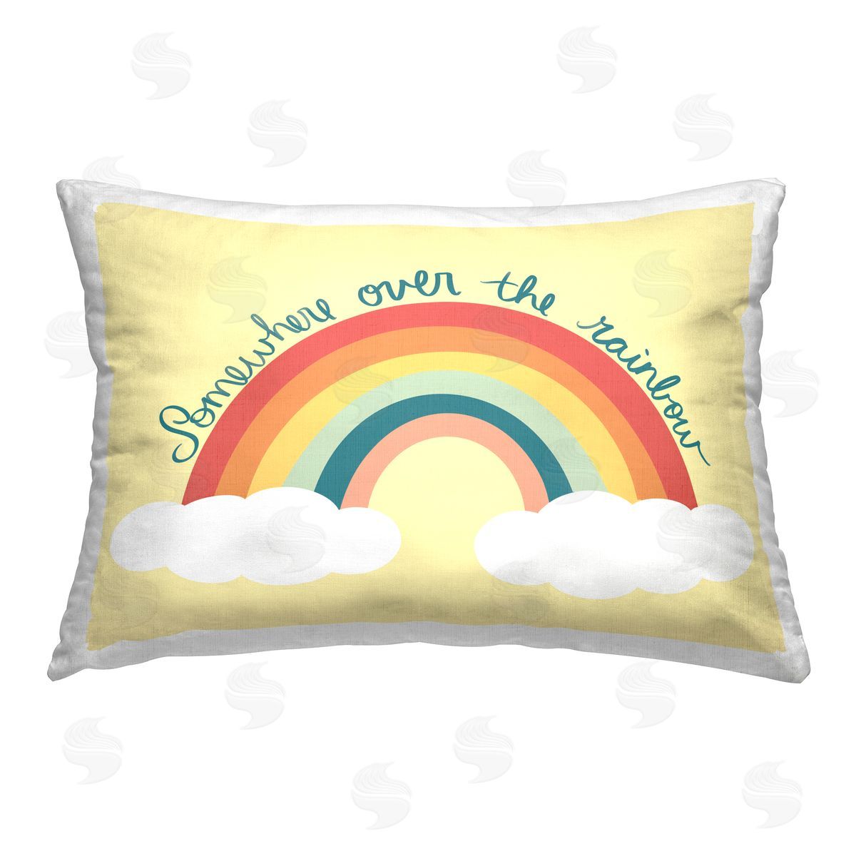 Ashley Singleton Somewhere Over Rainbow Printed Plush Polyester Throw Pillow