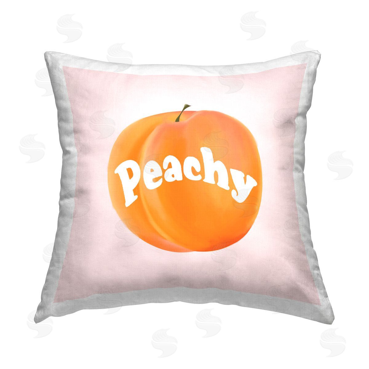 Ashley Singleton Peachy Fruit Typography Printed Plush Polyester Throw Pillow