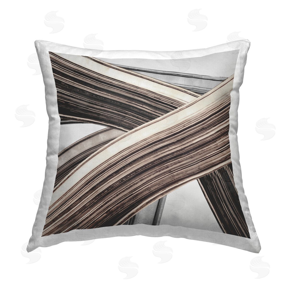 PI Studio Woven Lines Composition Printed Plush Polyester Throw Pillow
