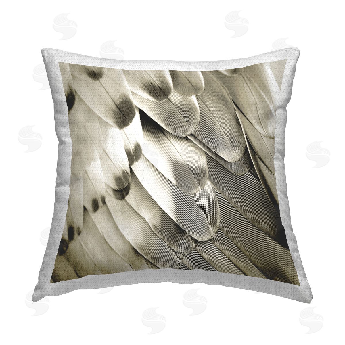 Julia Bosco Sleek Wing Feathers Outdoor Quick-Dry Polyester Printed Throw Pillow
