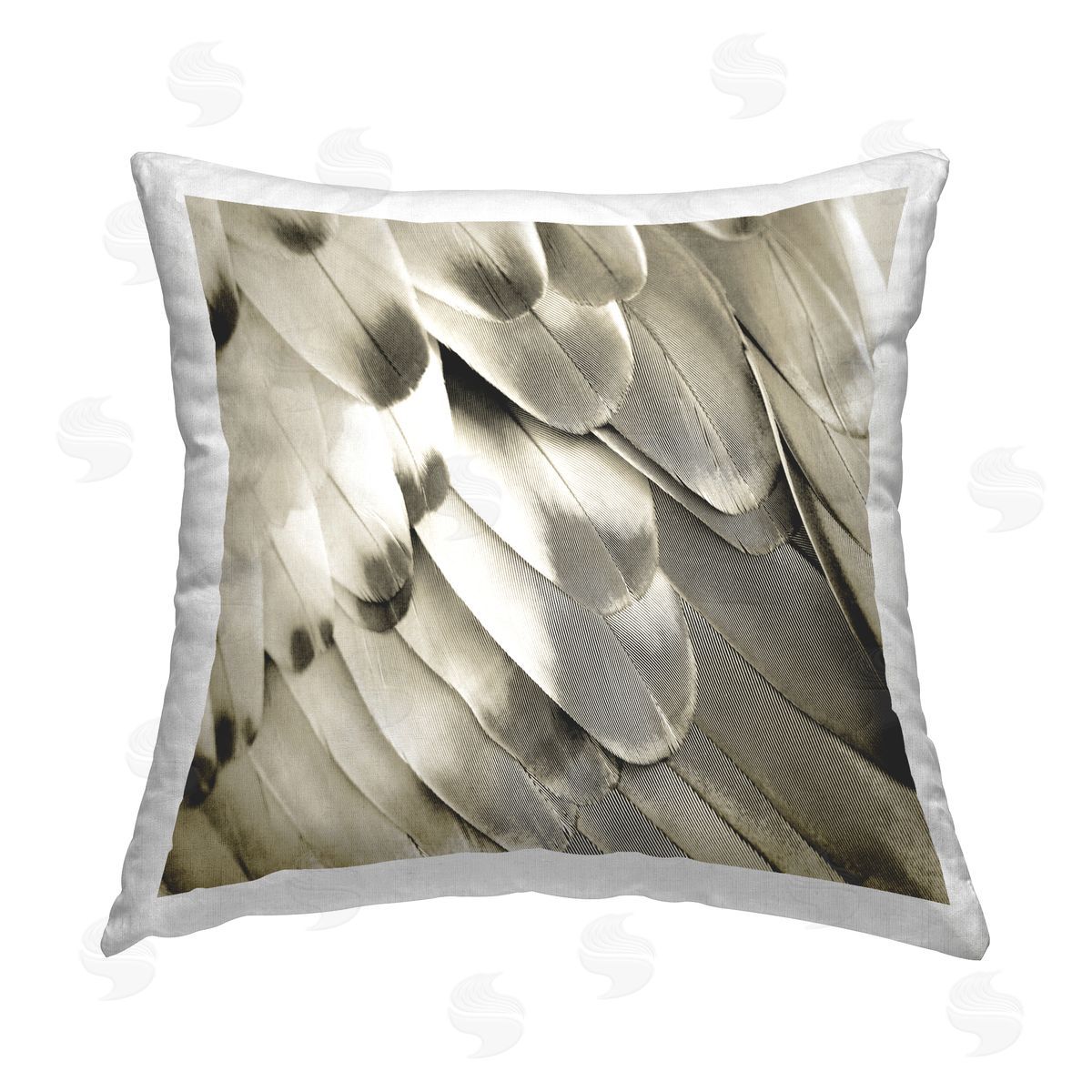 Julia Bosco Sleek Wing Feathers Printed Plush Polyester Throw Pillow
