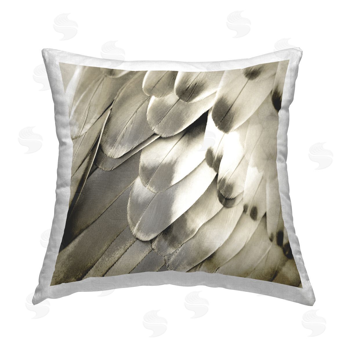 Julia Bosco Sleek Feathers Close Up Printed Plush Polyester Throw Pillow