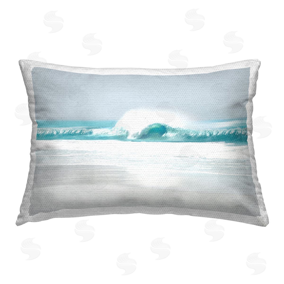 Maggie Olsen Rolling Aqua Waves Outdoor Quick-Dry Polyester Printed Throw Pillow