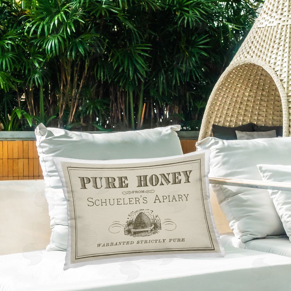 Stupell Studio Vintage Pure Honey Outdoor Quick-Dry Polyester Printed Throw Pillow in Back Yard