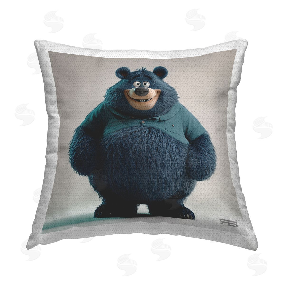 RB Black Bear with Shirt Outdoor Quick-Dry Polyester Printed Throw Pillow