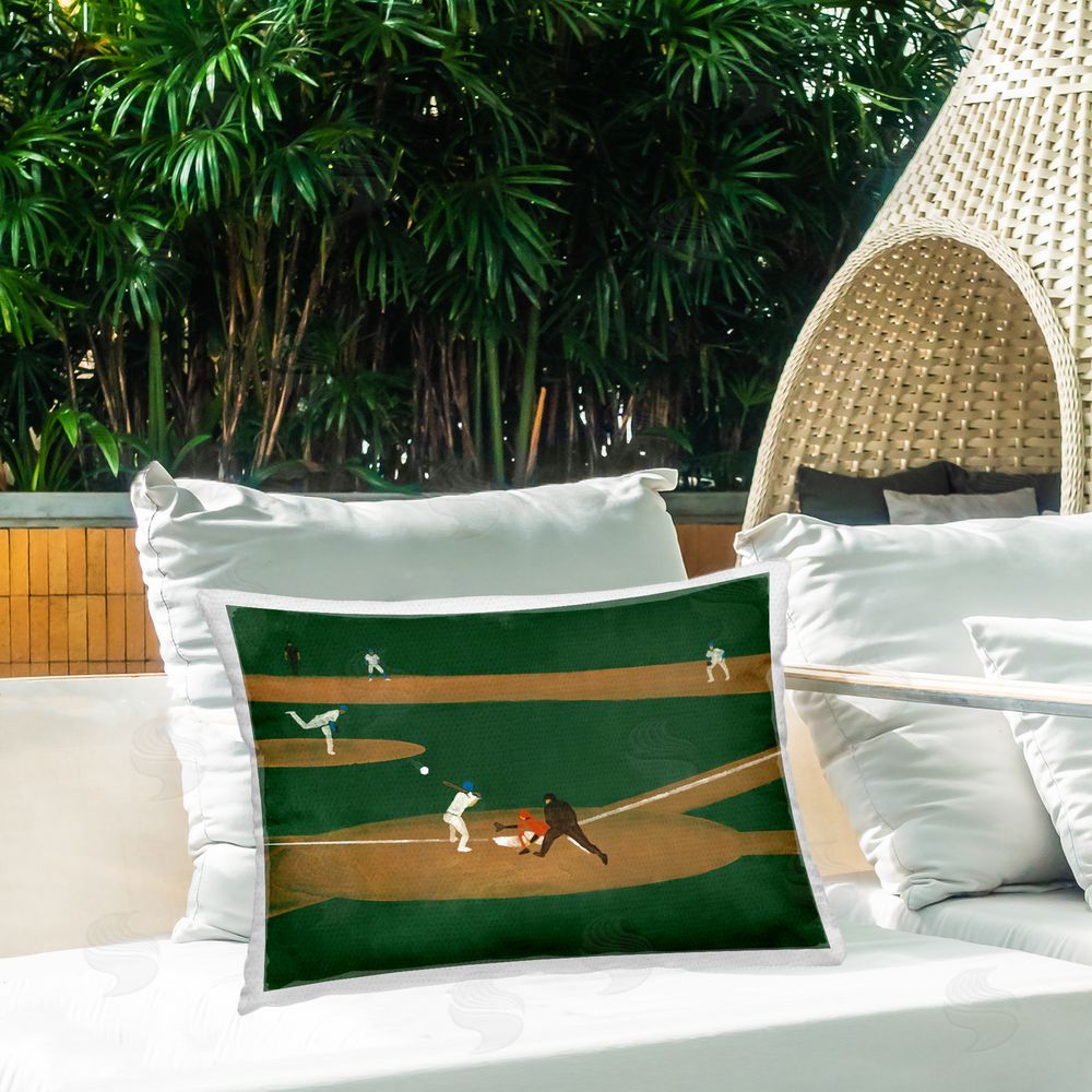 Stupell Studio Baseball Field View Outdoor Quick-Dry Polyester Printed Throw Pillow in Back Yard