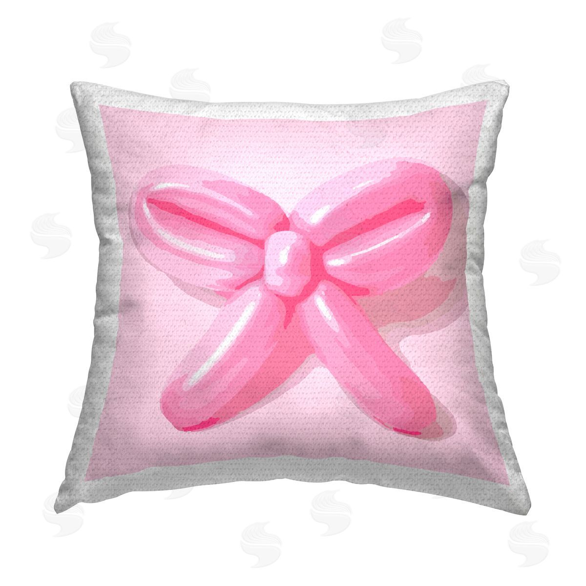 Stupell Studio Pink Balloon Bow Outdoor Quick-Dry Polyester Printed Throw Pillow