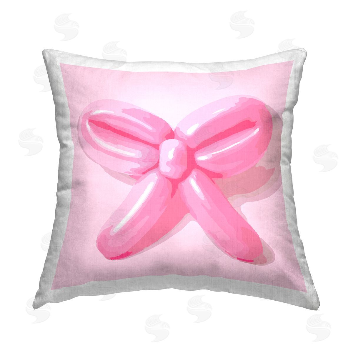 Stupell Studio Pink Balloon Bow Printed Plush Polyester Throw Pillow