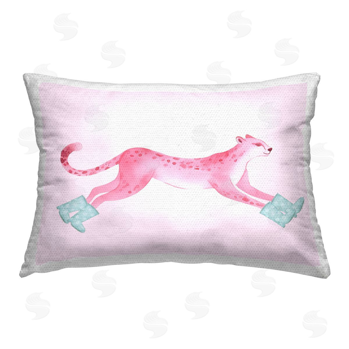 Stupell Studio Running Leopard in Boots Outdoor Quick-Dry Polyester Printed Throw Pillow