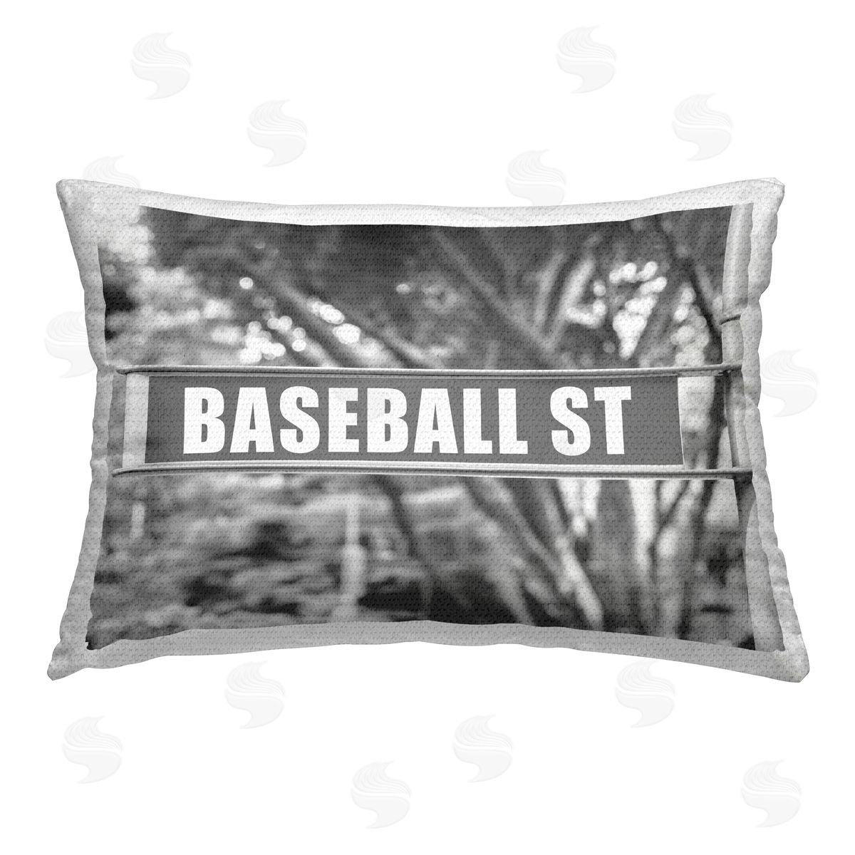 Stupell Studio Baseball Street Sign Outdoor Quick-Dry Polyester Printed Throw Pillow