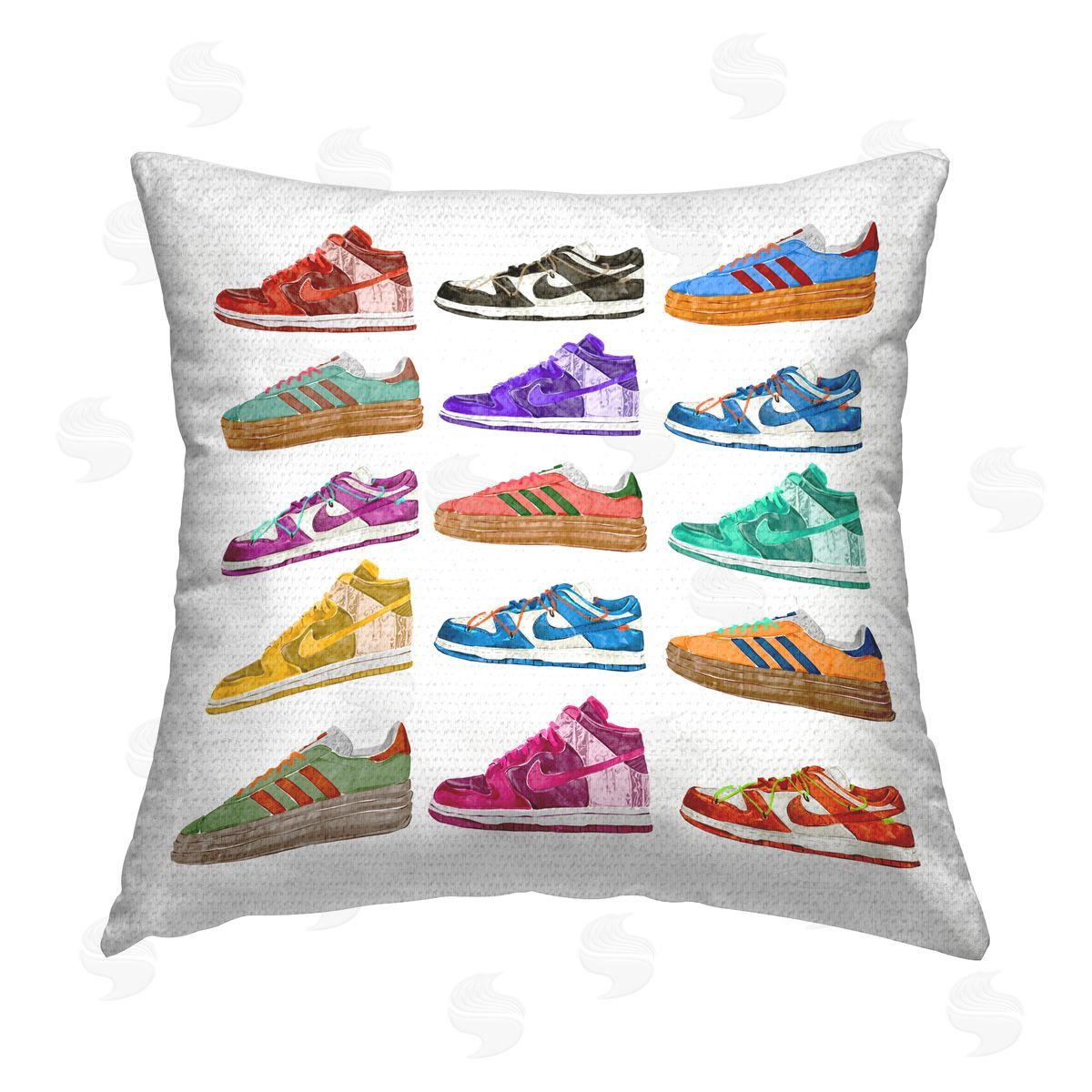 Ziwei Li Bright Sneaker Collection Outdoor Quick-Dry Polyester Printed Throw Pillow