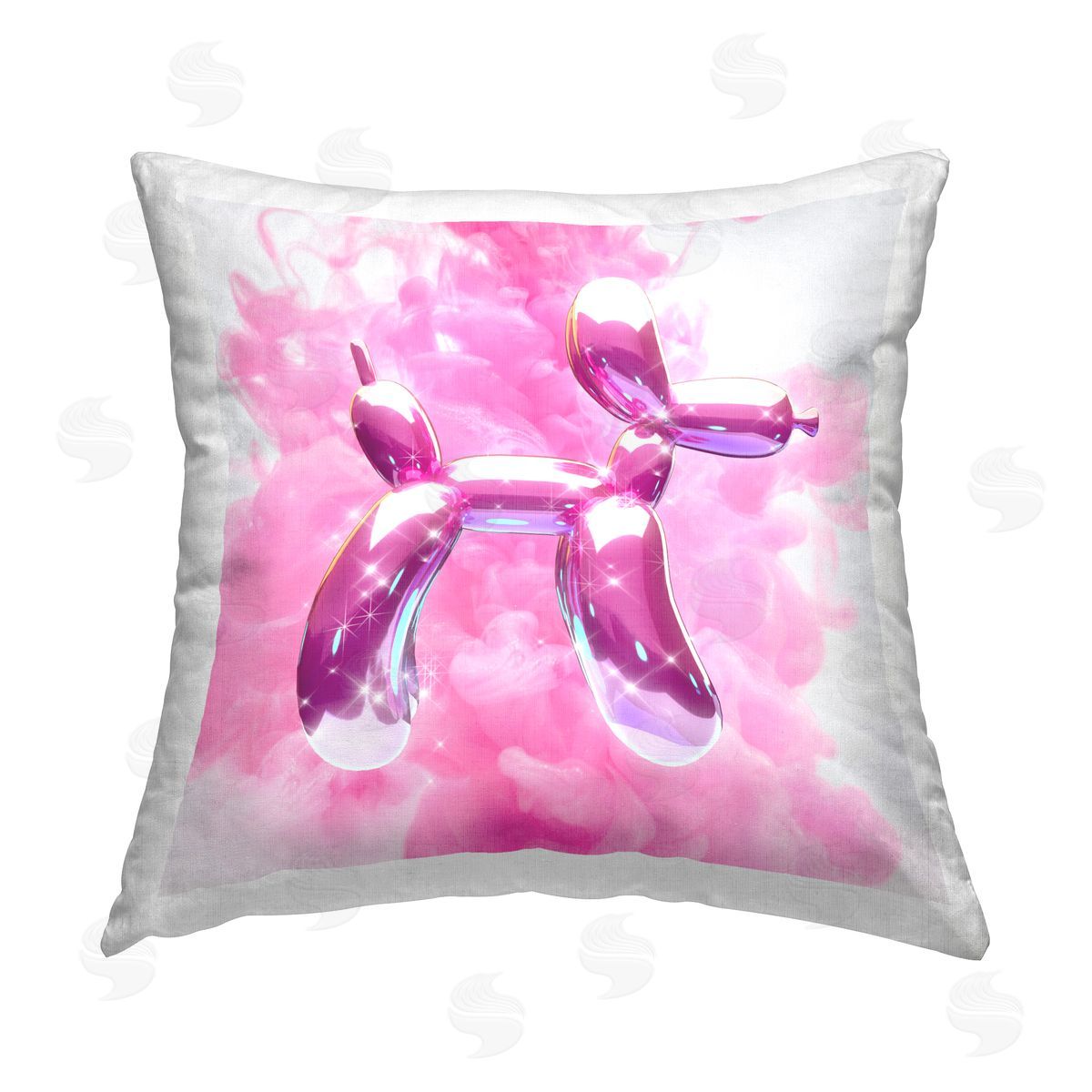 Ziwei Li Balloon Dog Shimmer Printed Plush Polyester Throw Pillow