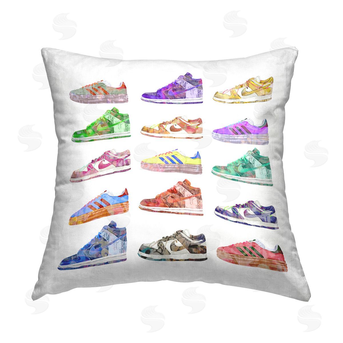 Ziwei Li Pastel Hued Sneakers Printed Plush Polyester Throw Pillow