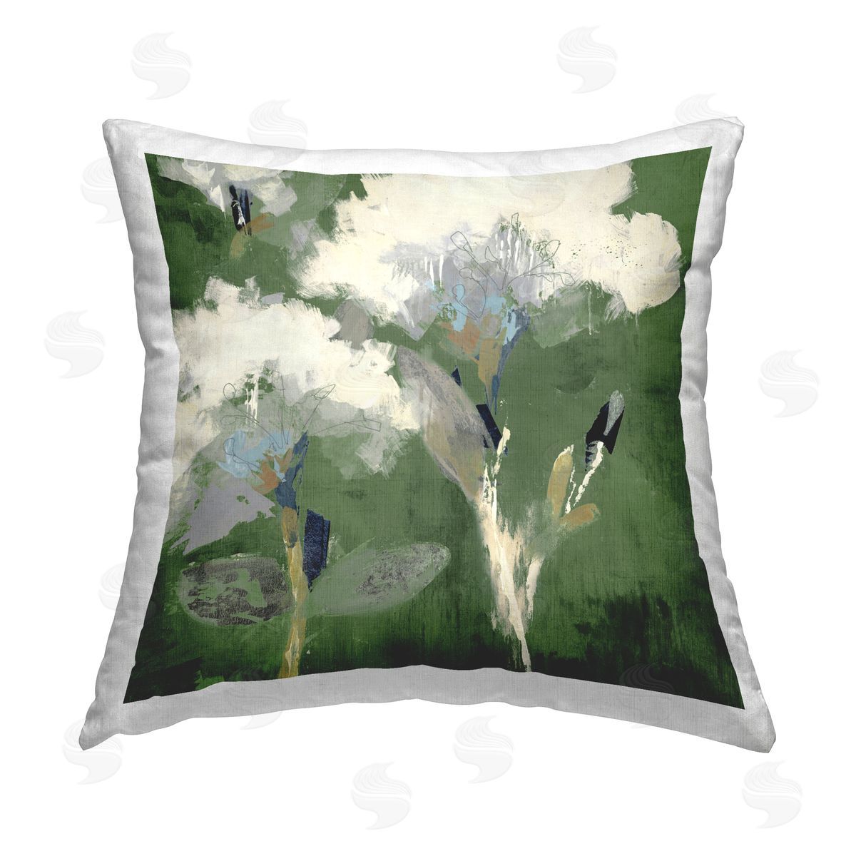 Liz Jardine Abstract Botanical Buds Printed Plush Polyester Throw Pillow