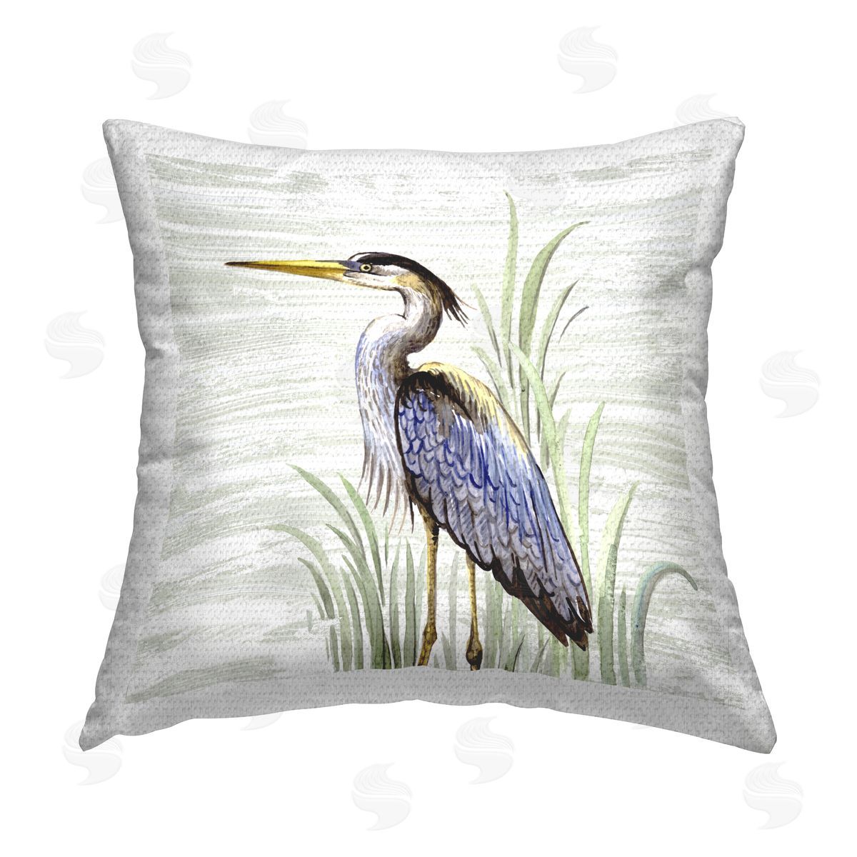 Elena Vladykina Beach Bird Simple Heron Outdoor Quick-Dry Polyester Printed Throw Pillow