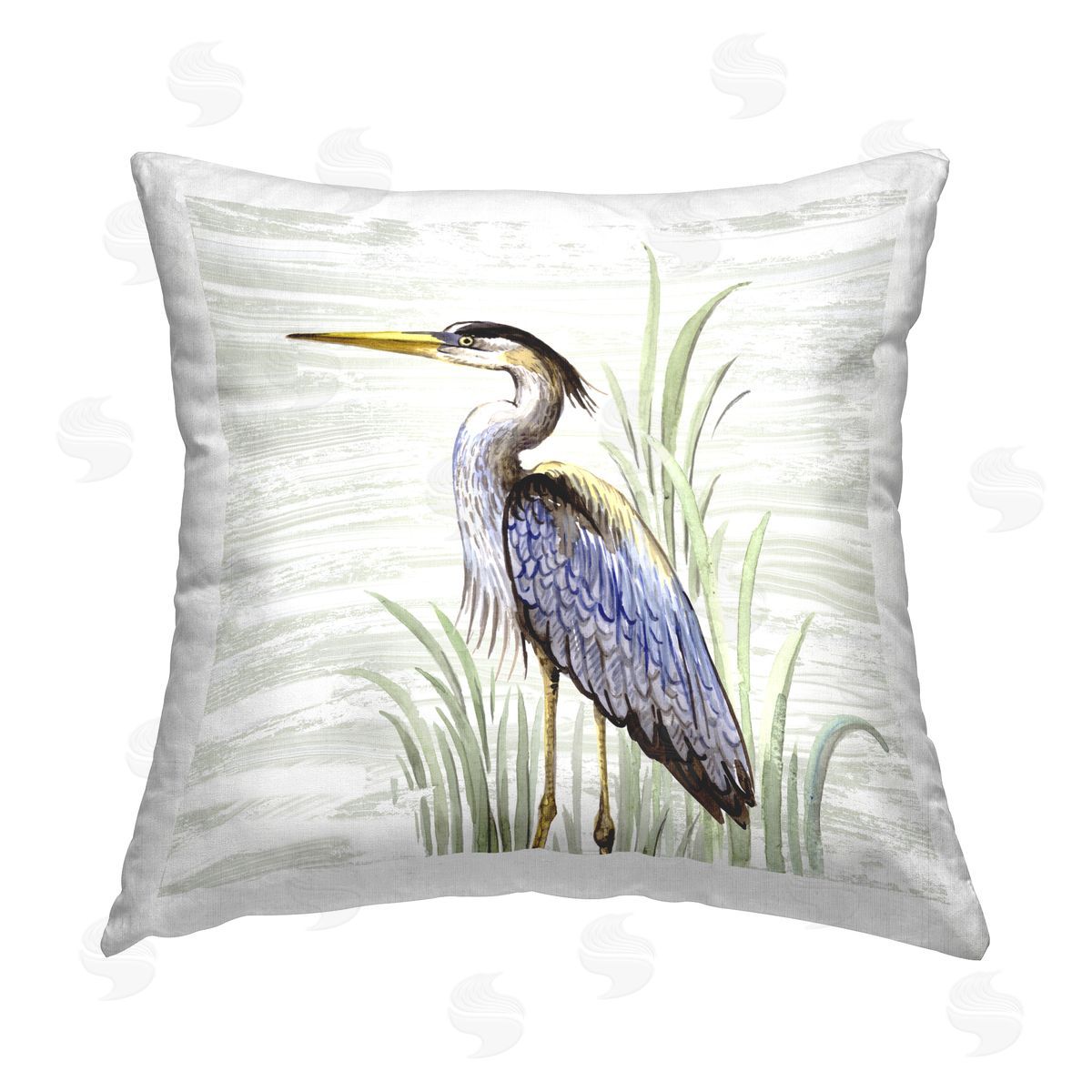 Elena Vladykina Beach Bird Simple Heron Printed Plush Polyester Throw Pillow