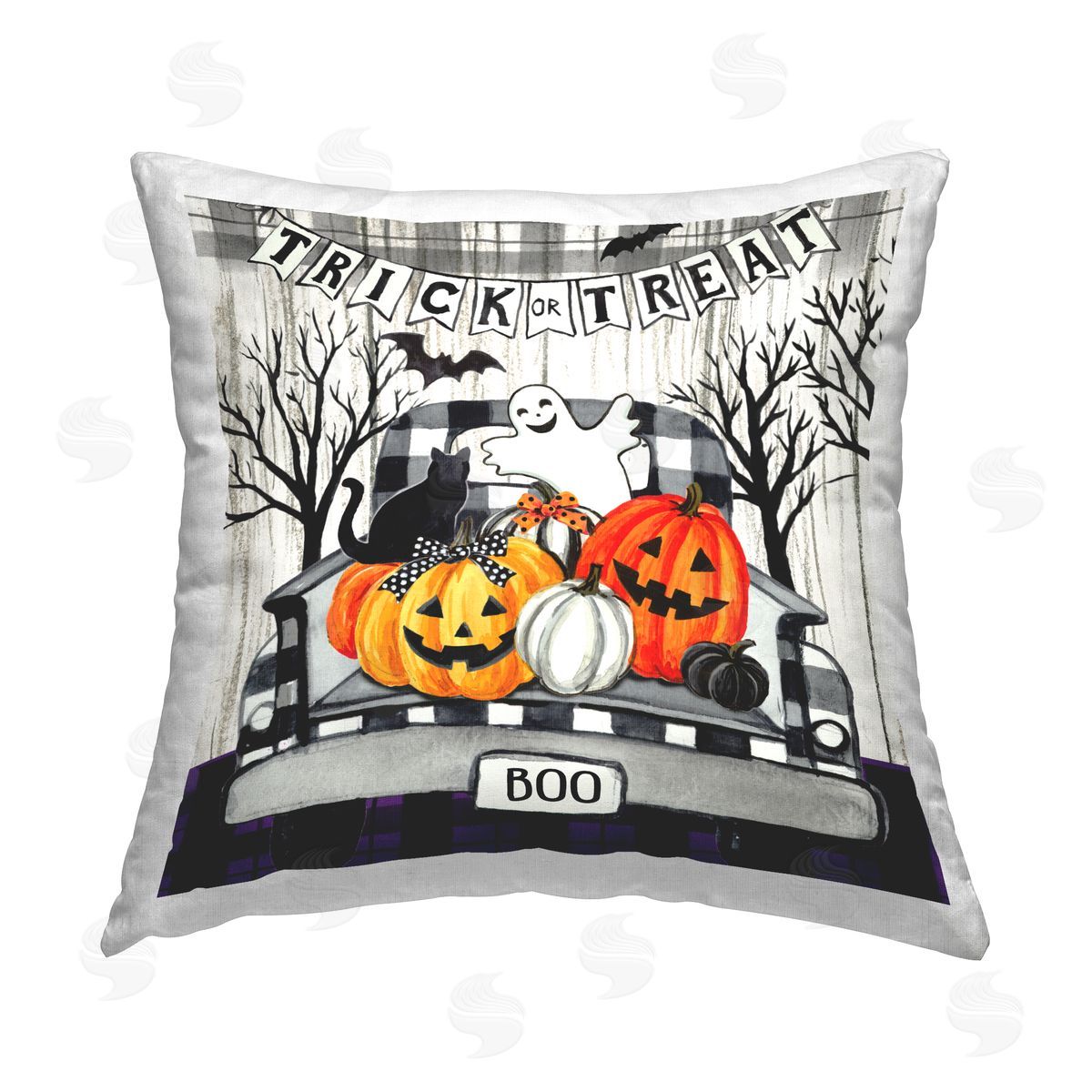 Elena Vladykina Halloween Filled Truck Printed Plush Polyester Throw Pillow