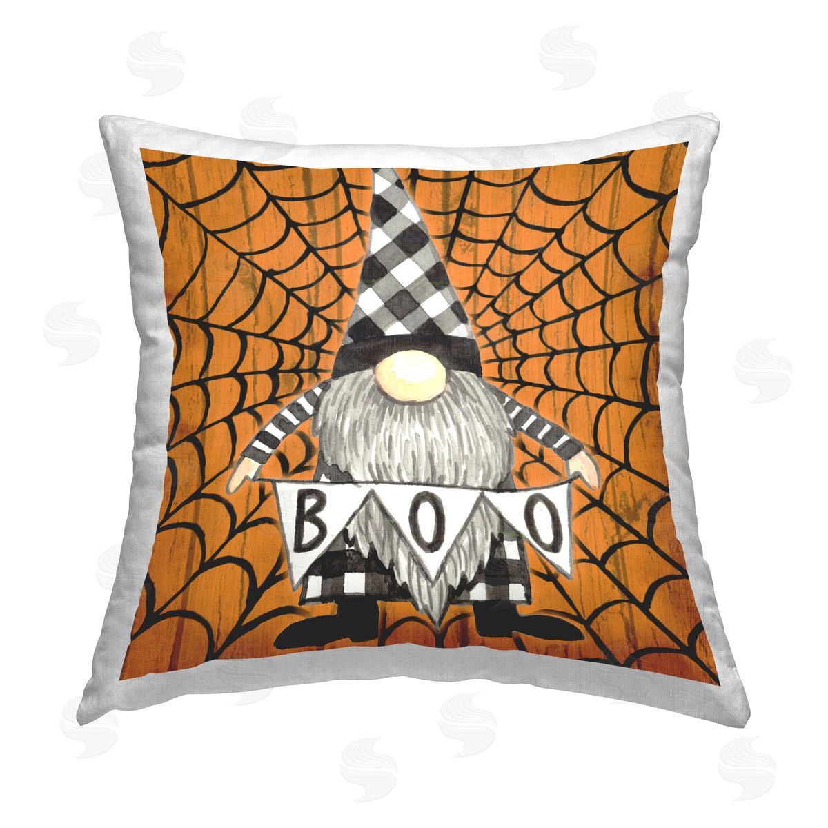 Elena Vladykina Rustic Halloween Gnome Printed Plush Polyester Throw Pillow