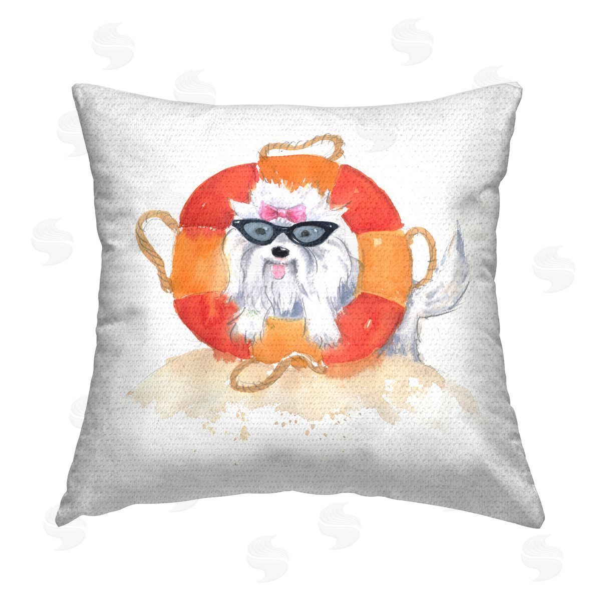 Geoff Allen Sandy Dog in Sunglasses Outdoor Quick-Dry Polyester Printed Throw Pillow