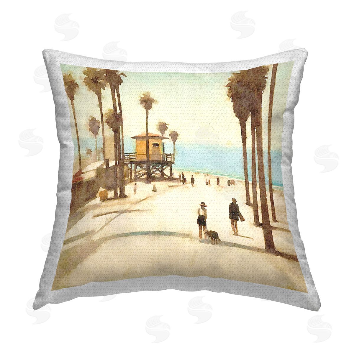 Noah Bay End Of Road Beach Outdoor Quick-Dry Polyester Printed Throw Pillow