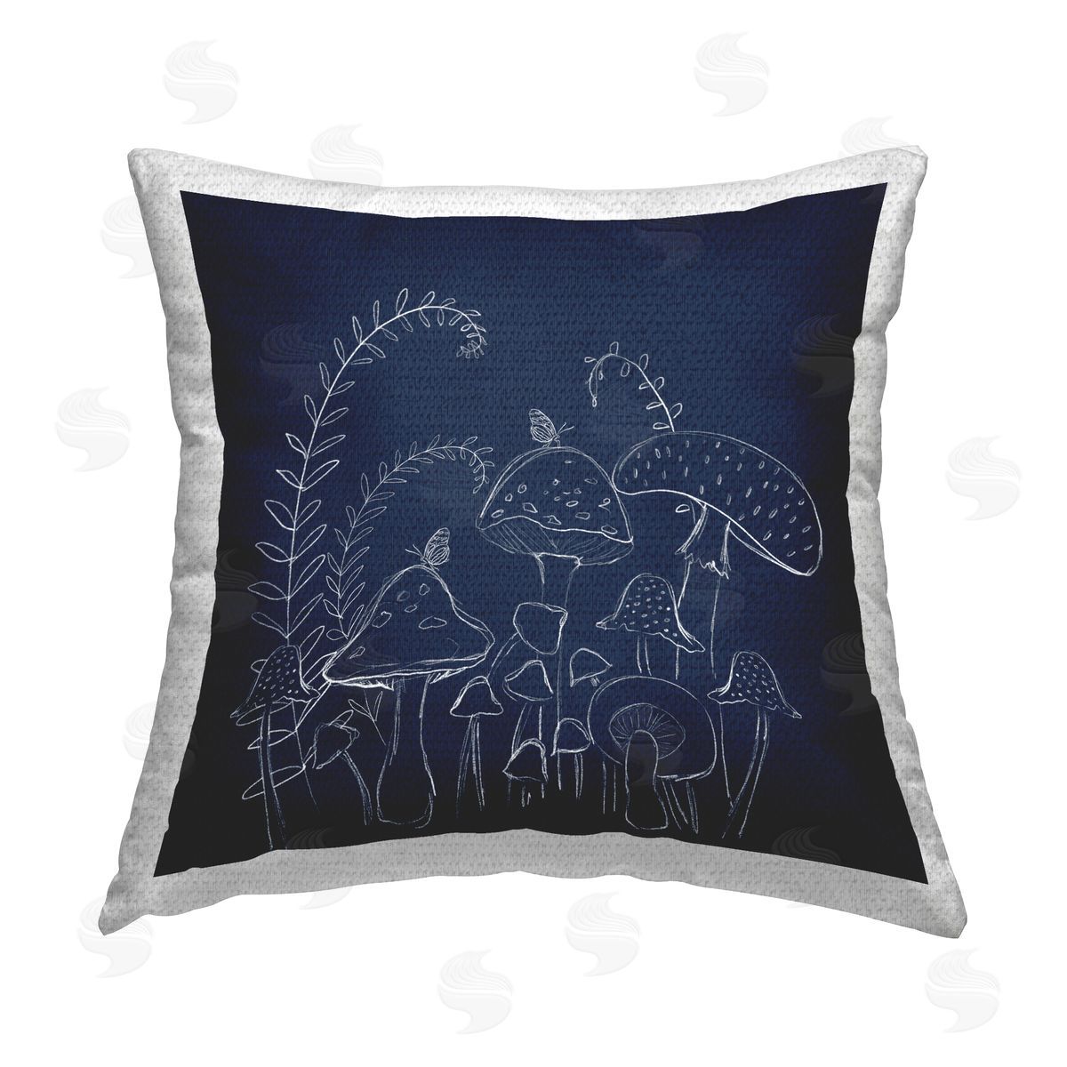 Lucille Price Happy Mushroom Garden Outdoor Quick-Dry Polyester Printed Throw Pillow