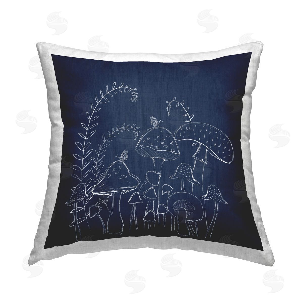 Lucille Price Happy Mushroom Garden Printed Plush Polyester Throw Pillow