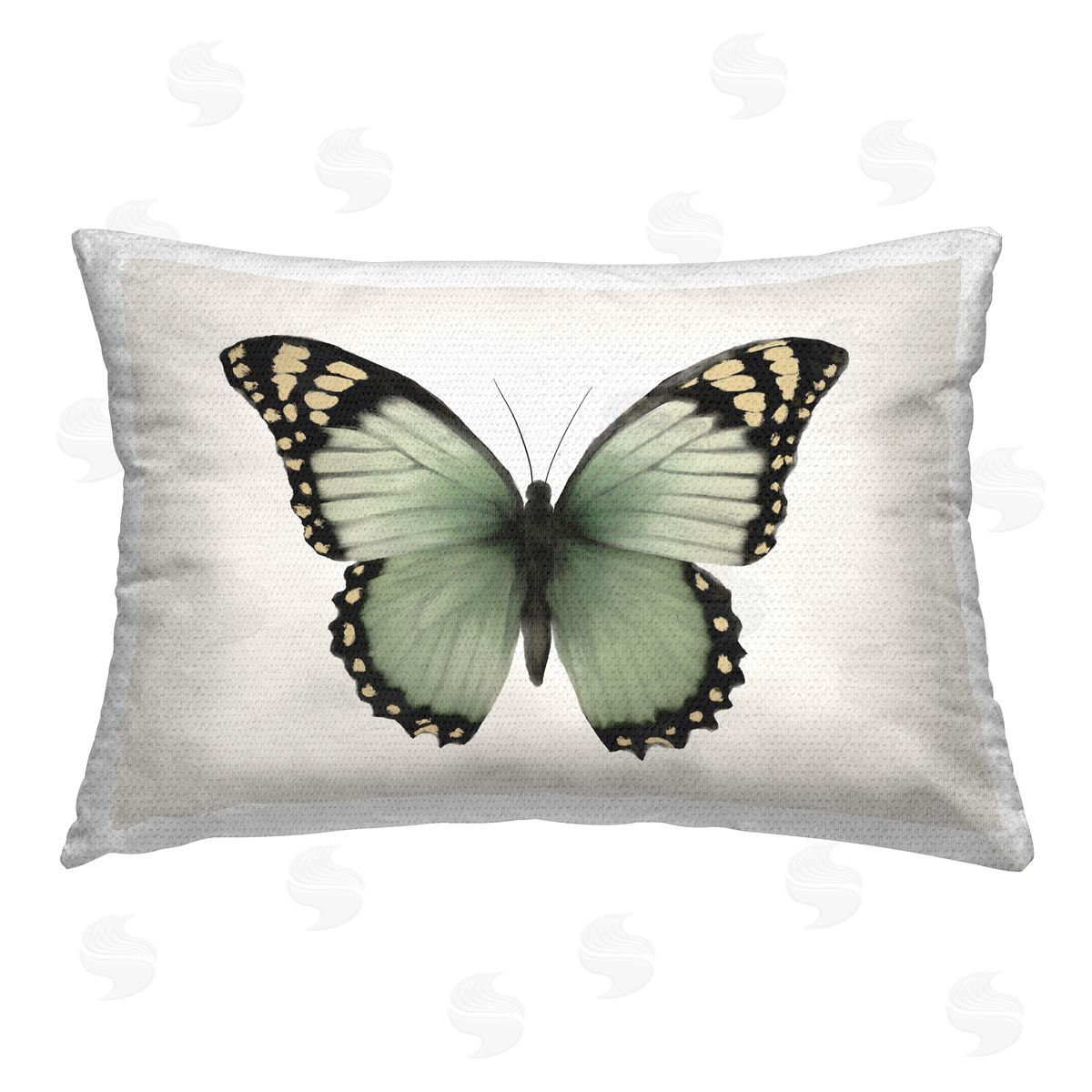 Elizabeth Medley Green Symmetrical Butterfly Outdoor Quick-Dry Polyester Printed Throw Pillow